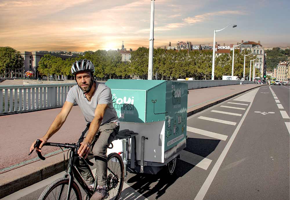 Composter ses biodéchets grace à la collecte à vélo